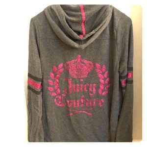 Juicy grey and glitter pink zip up